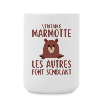 Véritable marmotte les autres font semblant - Grande tasse 440 ml - blanc - Devant