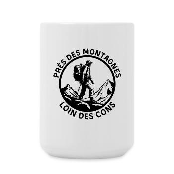 Près des montagnes loin des cons - Grande tasse 440 ml - blanc - Devant