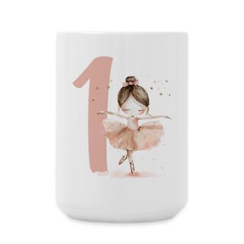 Erster Geburtstag Ballerina Tanz - Große Tasse 440 ml - Weiß - Vorne