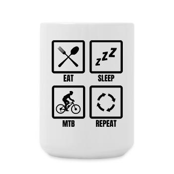 Eat Sleep Mountain Bike Répéter - Grande tasse 440 ml - blanc - Devant