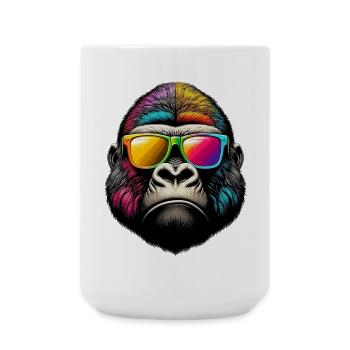 Gorillas mit Sonnenbrille - Große Tasse 440 ml - Weiß - Vorne