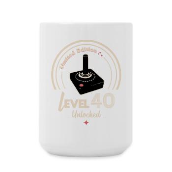 Design Gaming Level 40 freigeschaltet - Große Tasse 440 ml - Weiß - Vorne
