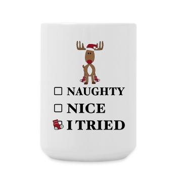 Lustige Sprüche Weihnachten - Große Tasse 440 ml - Weiß - Vorne