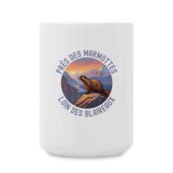 Montagne rando coucher de soleil marmotte - Grande tasse 440 ml - blanc - Devant