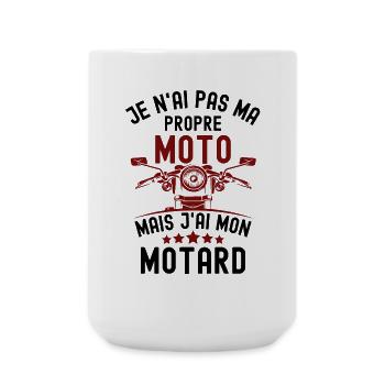 Copine fiancée femme d un motard - Grande tasse 440 ml - blanc - Devant