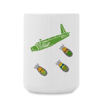 Green Pineapple Bomb Plane - Large Mug 440 ml - white - Front