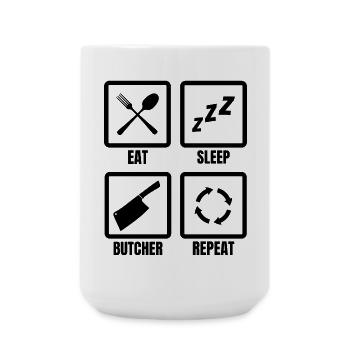 Butcher's Daily Routine - Large Mug 440 ml - white - Front