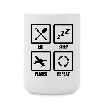 Passionné d’avion - Grande tasse 440 ml - blanc - Devant