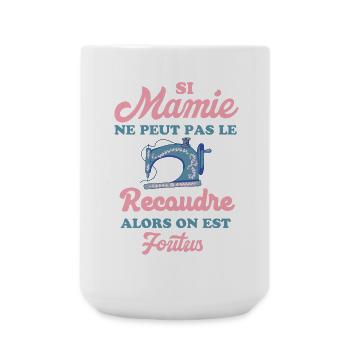 Mamie couturière - Grande tasse 440 ml - blanc - Devant