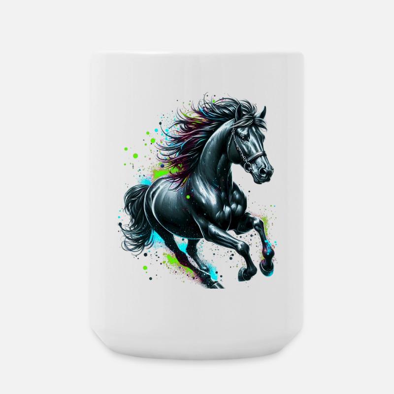 Pferd - Große Tasse 440 ml - Weiß