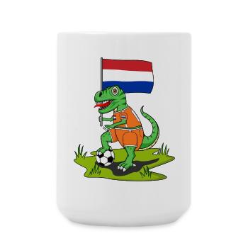 Hollande drapeau dinosaure rex football - Grande tasse 440 ml - blanc - Devant