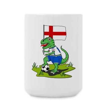 England Flagge Dinosaurier Rex Fußball  - Große Tasse 440 ml - Weiß - Vorne