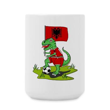 Albania Flag Dinosaur Rex Football - Large Mug 440 ml - white - Front