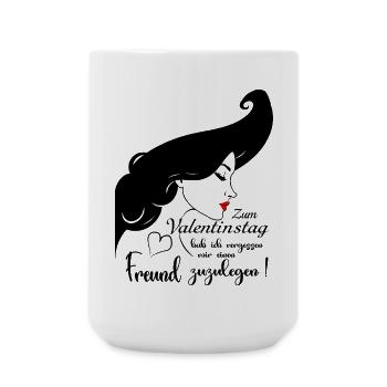 Valentinstag kein Freund - Große Tasse 440 ml - Weiß - Vorne