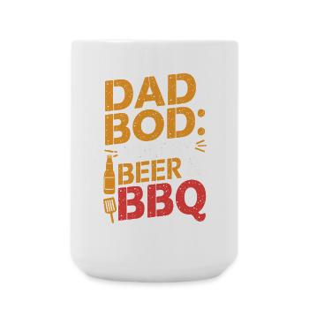Dad Bod: Built By Beer & BBQ - Humor for Fathers - Große Tasse 440 ml - Weiß - Vorne