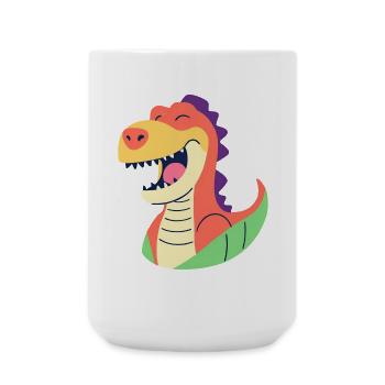 Lustiger lieber lachender Dino Dinosaurier T Rex - Große Tasse 440 ml - Weiß - Vorne