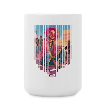 girl girlie wild punk freestyle love peace style - Large Mug 440 ml - white - Front