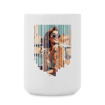 girl girlie wild punk freestyle love peace style - Large Mug 440 ml - white - Front
