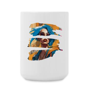 girl girlie wild punk freestyle love peace style - Large Mug 440 ml - white - Front