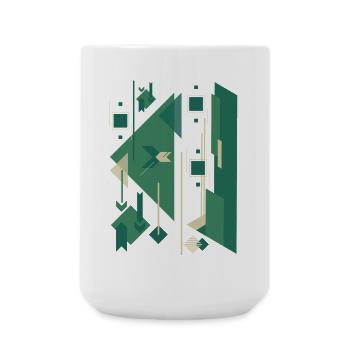 Figure gomtrique abstraite - Grande tasse 440 ml - blanc - Devant