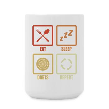 Eat Sleep Darts Repeat - Large Mug 440 ml - white - Front