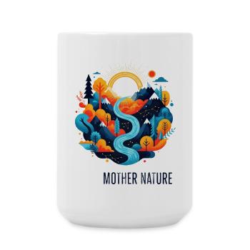 Mother Nature | Colourful landscape in the flat - Large Mug 440 ml - white - Front
