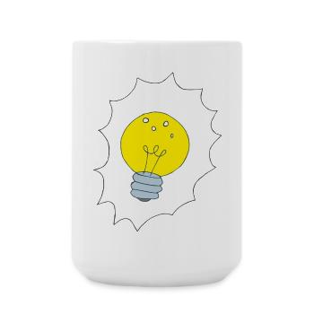 Creative Light Bulb Illustration - Large Mug 440 ml - white - Front