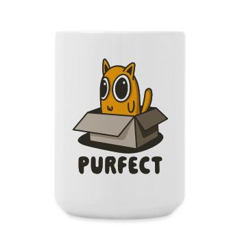 Purrfect Orange Cat in Box - Cute Kitten Design - Large Mug 440 ml - white - Front