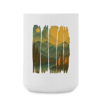 Paysage Montagneux Crépuscule Nature - Grande tasse 440 ml - blanc - Devant