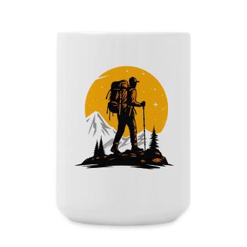 hiker - Large Mug 440 ml - white - Front
