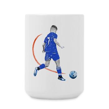 Fussballspieler mit Ball - Große Tasse 440 ml - Weiß - Vorne