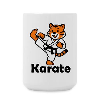 Karate Tiger - Große Tasse 440 ml - Weiß - Vorne