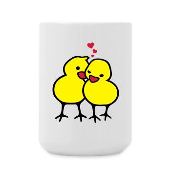 chicks in love (c) - Large Mug 440 ml - white - Front