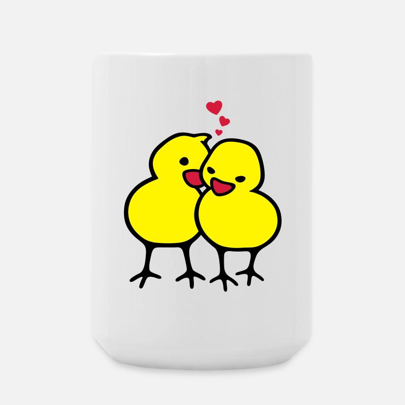 chicks in love (c) - Large Mug 440 ml - white