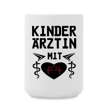 Kinderärztin mit Herz Geschenk - Große Tasse 440 ml - Weiß - Vorne