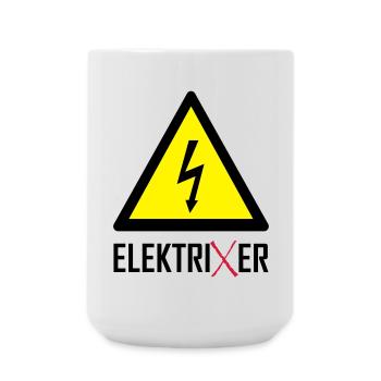 ElektriXer Elektriker Blitz Pfeil - Große Tasse 440 ml - Weiß - Vorne