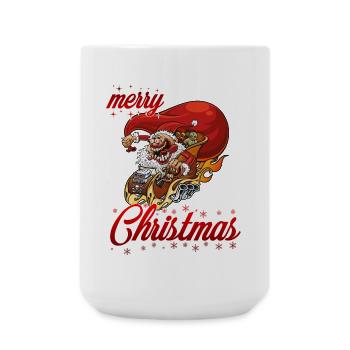 merry xmas tuning santa - Large Mug 440 ml - white - Front