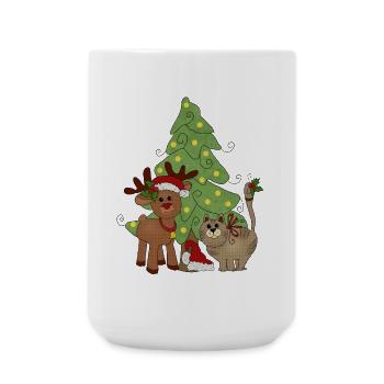 Katzenweihnacht.png - Große Tasse 440 ml - Weiß - Vorne