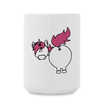 unicorn butt - Large Mug 440 ml - white - Front