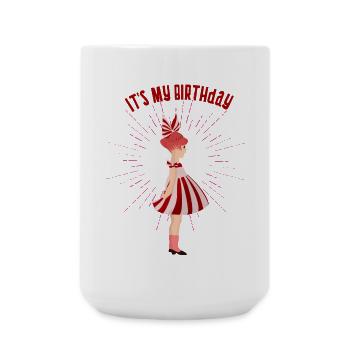 puppe birthday geburtstag niedlich girl mädchen - Große Tasse 440 ml - Weiß - Vorne