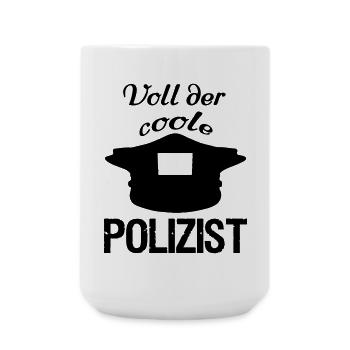 Voll der coole Polizist,Polizei,Berufe,Geschenk - Große Tasse 440 ml - Weiß - Vorne