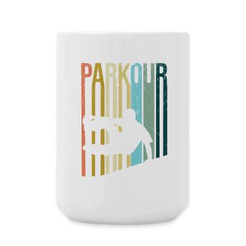 Parkour Retro - Large Mug 440 ml - white - Front