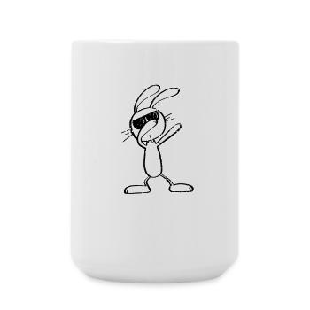 Vintage Dab Dance Hase - Dabbing Osterhase - Große Tasse 440 ml - Weiß - Vorne