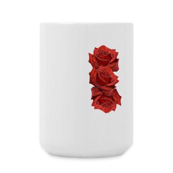 Rosen,Rote Rosen,Blumen,Blüten,Natur,Pflanzen - Große Tasse 440 ml - Weiß - Vorne
