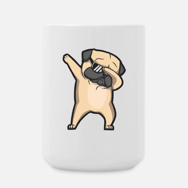 dabbing pug - Large Mug 440 ml - white