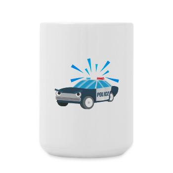 Children's shirt Police car Children's motive Police - Large Mug 440 ml - white - Front
