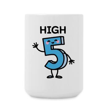 High 5 - cartoon number birthday five years old - Large Mug 440 ml - white - Front