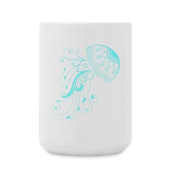 Qualle Meerestier Neon fisch Strand - Große Tasse 440 ml - Weiß - Vorne