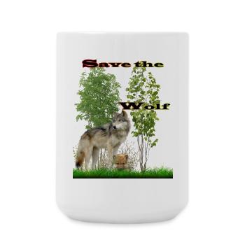 wolf 2 - Große Tasse 440 ml - Weiß - Vorne