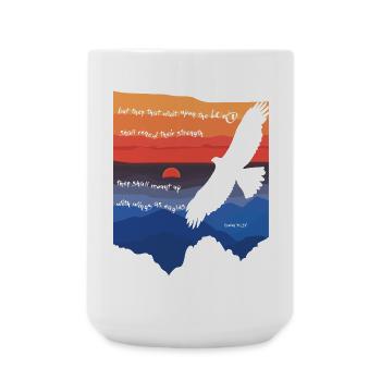 Isaiah 40:31 / Bible verse - Large Mug 440 ml - white - Front